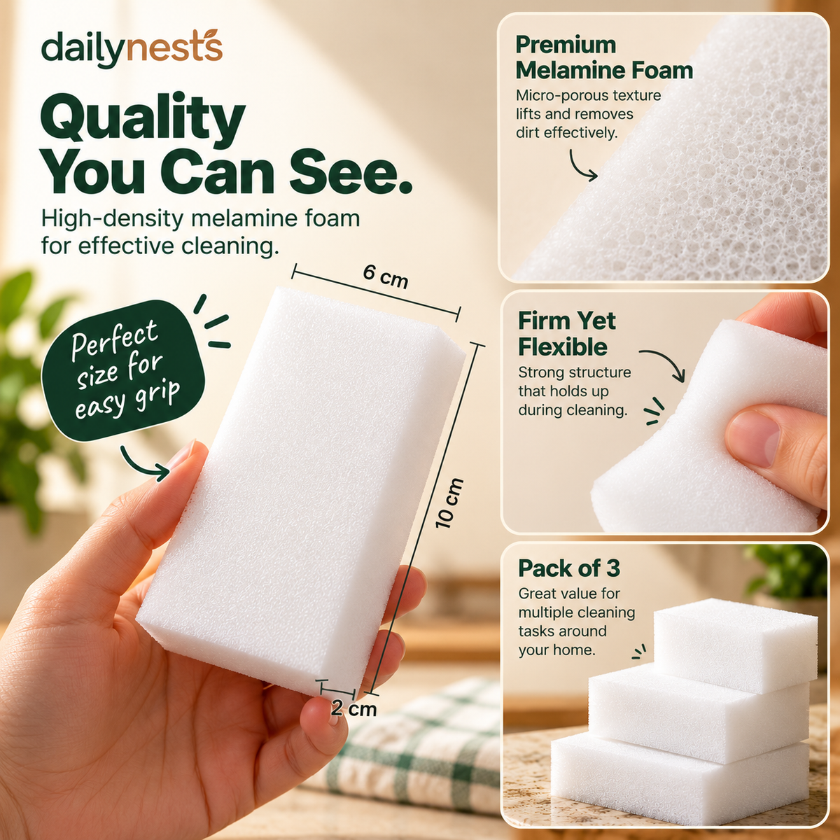 Magic Eraser Cleaning Sponge - pack of 3